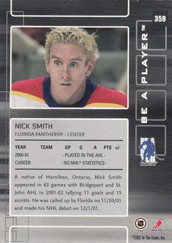 2001-02 Be a Player Update - 2001-02 Be A Player Memorabilia Update #359 Nick Smith Back