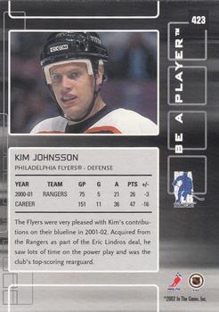 2001-02 Be a Player Update - 2001-02 Be A Player Memorabilia Update #423 Kim Johnsson Back