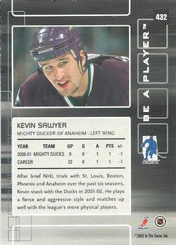 2001-02 Be a Player Update - 2001-02 Be A Player Memorabilia Update #432 Kevin Sawyer Back