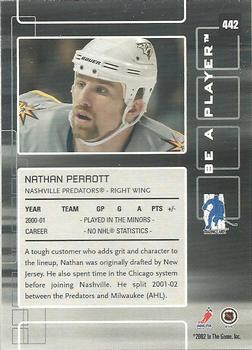 2001-02 Be a Player Update - 2001-02 Be A Player Memorabilia Update #442 Nathan Perrott Back