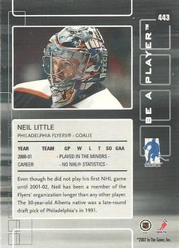 2001-02 Be a Player Update - 2001-02 Be A Player Memorabilia Update #443 Neil Little Back