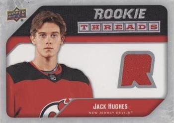 2021-22 Upper Deck - Rookie Threads Retro Flashbacks Achievements #RT-JH Jack Hughes Front