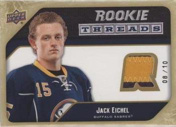 2021-22 Upper Deck - Rookie Threads Retro Flashbacks Patch Achievements #RT-JE Jack Eichel Front