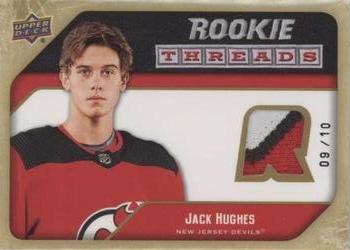 2021-22 Upper Deck - Rookie Threads Retro Flashbacks Patch Achievements #RT-JH Jack Hughes Front