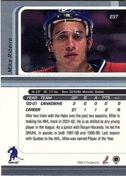 2001-02 Be a Player Update - 2001-02 Be A Player Signature Series Update #237 Mike Ribeiro Back