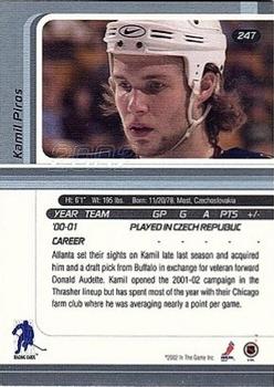 2001-02 Be a Player Update - 2001-02 Be A Player Signature Series Update #247 Kamil Piros Back