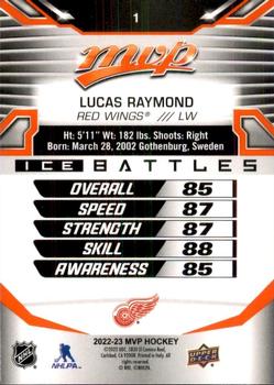 2022-23 Upper Deck MVP - Ice Battles #1 Lucas Raymond Back