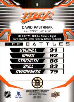 2022-23 Upper Deck MVP - Ice Battles #5 David Pastrnak Back