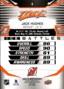 2022-23 Upper Deck MVP - Ice Battles #9 Jack Hughes Back