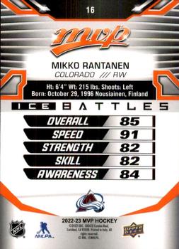 2022-23 Upper Deck MVP - Ice Battles #16 Mikko Rantanen Back