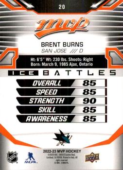 2022-23 Upper Deck MVP - Ice Battles #20 Brent Burns Back