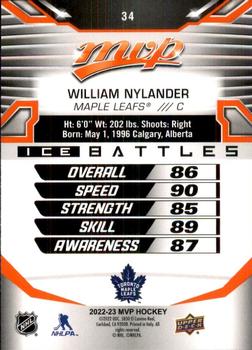2022-23 Upper Deck MVP - Ice Battles #34 William Nylander Back