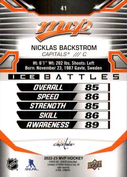 2022-23 Upper Deck MVP - Ice Battles #41 Nicklas Backstrom Back