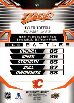 2022-23 Upper Deck MVP - Ice Battles #51 Tyler Toffoli Back