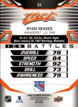 2022-23 Upper Deck MVP - Ice Battles #52 Ryan Reaves Back