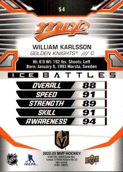 2022-23 Upper Deck MVP - Ice Battles #54 William Karlsson Back