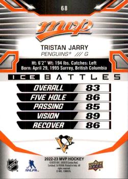 2022-23 Upper Deck MVP - Ice Battles #68 Tristan Jarry Back
