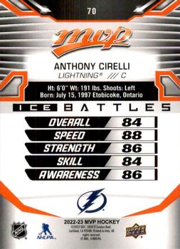 2022-23 Upper Deck MVP - Ice Battles #70 Anthony Cirelli Back