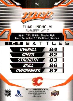2022-23 Upper Deck MVP - Ice Battles #74 Elias Lindholm Back