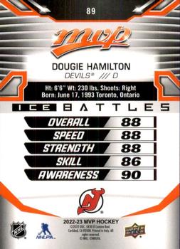 2022-23 Upper Deck MVP - Ice Battles #89 Dougie Hamilton Back