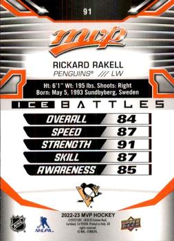 2022-23 Upper Deck MVP - Ice Battles #91 Rickard Rakell Back