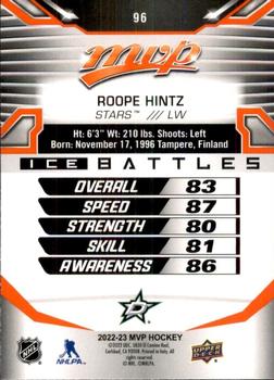 2022-23 Upper Deck MVP - Ice Battles #96 Roope Hintz Back