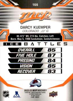 2022-23 Upper Deck MVP - Ice Battles #166 Darcy Kuemper Back