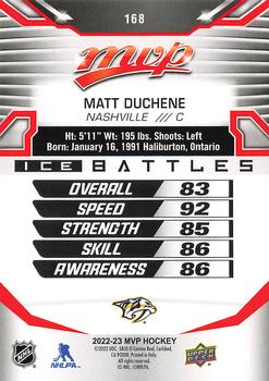 2022-23 Upper Deck MVP - Ice Battles #168 Matt Duchene Back
