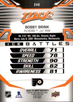 2022-23 Upper Deck MVP - Ice Battles #246 Bobby Brink Back