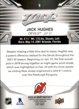 2022-23 Upper Deck MVP - Silver Script #9 Jack Hughes Back