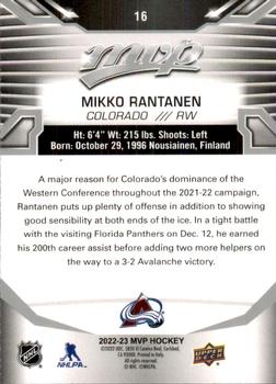 2022-23 Upper Deck MVP - Silver Script #16 Mikko Rantanen Back