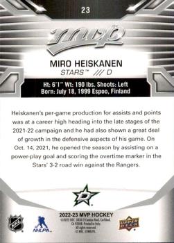 2022-23 Upper Deck MVP - Silver Script #23 Miro Heiskanen Back