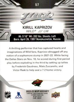2022-23 Upper Deck MVP - Silver Script #57 Kirill Kaprizov Back