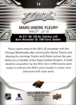 2022-23 Upper Deck MVP - Silver Script #79 Marc-Andre Fleury Back