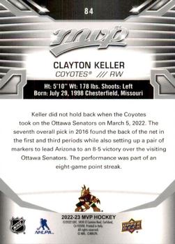 2022-23 Upper Deck MVP - Silver Script #84 Clayton Keller Back