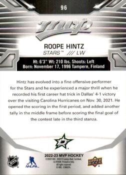 2022-23 Upper Deck MVP - Silver Script #96 Roope Hintz Back