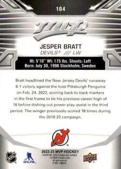 2022-23 Upper Deck MVP - Silver Script #104 Jesper Bratt Back