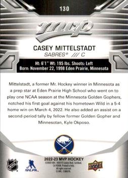 2022-23 Upper Deck MVP - Silver Script #130 Casey Mittelstadt Back