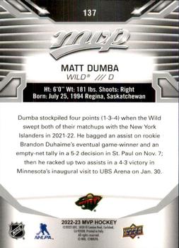 2022-23 Upper Deck MVP - Silver Script #137 Matt Dumba Back