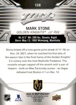 2022-23 Upper Deck MVP - Silver Script #138 Mark Stone Back