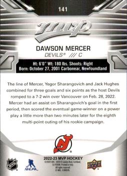 2022-23 Upper Deck MVP - Silver Script #141 Dawson Mercer Back