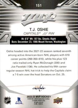 2022-23 Upper Deck MVP - Silver Script #151 T.J. Oshie Back