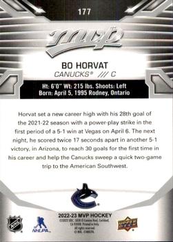 2022-23 Upper Deck MVP - Silver Script #177 Bo Horvat Back