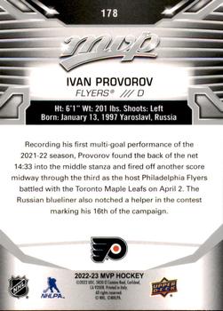 2022-23 Upper Deck MVP - Silver Script #178 Ivan Provorov Back