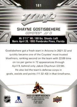 2022-23 Upper Deck MVP - Silver Script #181 Shayne Gostisbehere Back