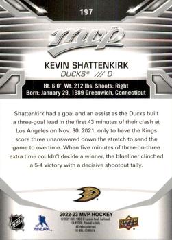 2022-23 Upper Deck MVP - Silver Script #197 Kevin Shattenkirk Back