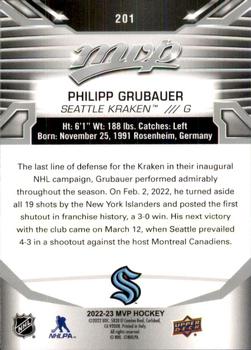 2022-23 Upper Deck MVP - Silver Script #201 Philipp Grubauer Back