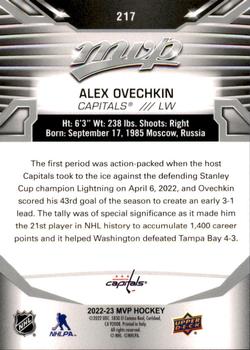 2022-23 Upper Deck MVP - Silver Script #217 Alex Ovechkin Back