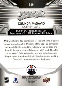 2022-23 Upper Deck MVP - Silver Script #220 Connor McDavid Back