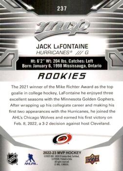 2022-23 Upper Deck MVP - Silver Script #237 Jack LaFontaine Back